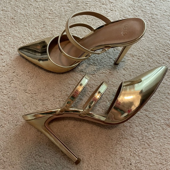 ASOS gold pointed toe heels - Picture 8 of 10